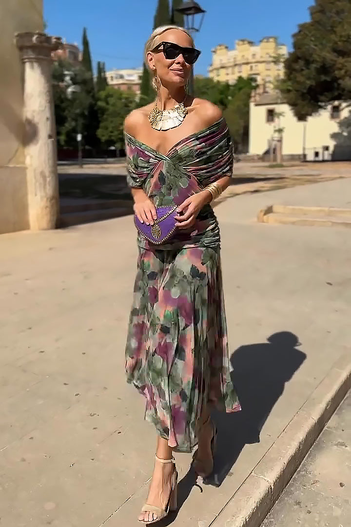 Christine | Robe Longue Fleurie Vaporeuse