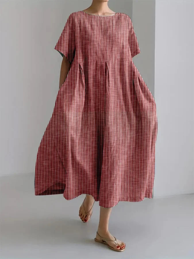Clara | Robe Longue Bohème à Carreaux
