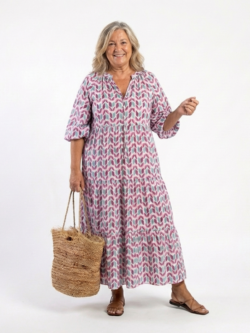 Mireya | Robe Maxi Bohème Imprimé Géométrique