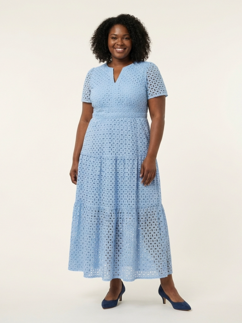 Brielle | Robe midi à manches courtes