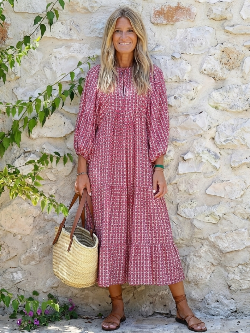 Léonie | Robe Maxi Bohème Imprimé Douceur