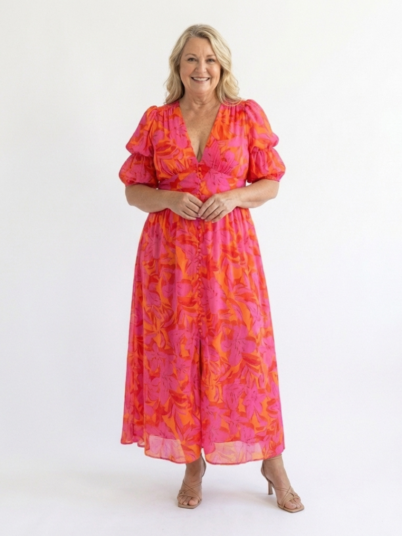 Flavie | Robe Maxi Fleurie Éclat Tropical