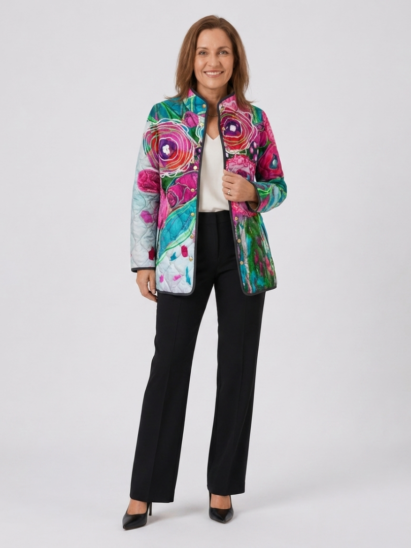 Florale Lucie | Veste Matelassée Aquarelle