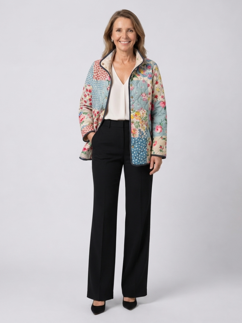 Chloé | Veste Matelassée Patchwork Fleuri