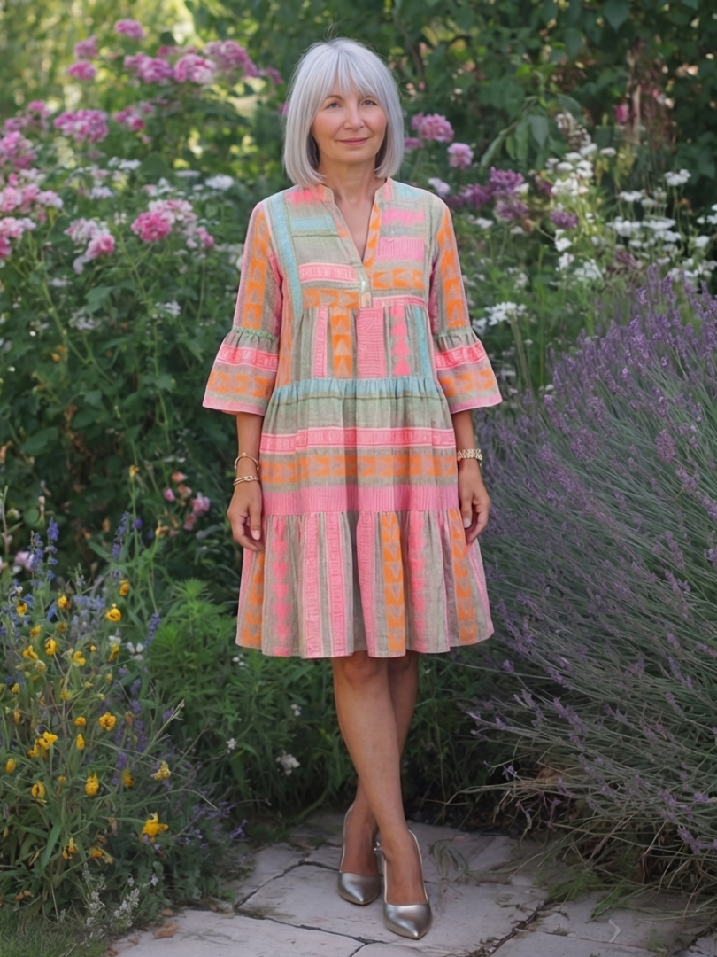 Alizée | Robe Courte Bohème Motifs Colorés