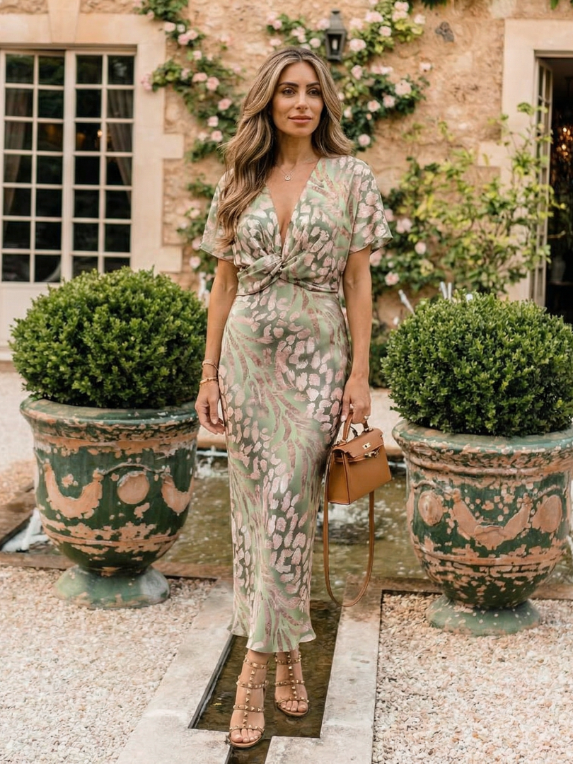 Ariane | Robe Maxi Drapée Élégance Satinée