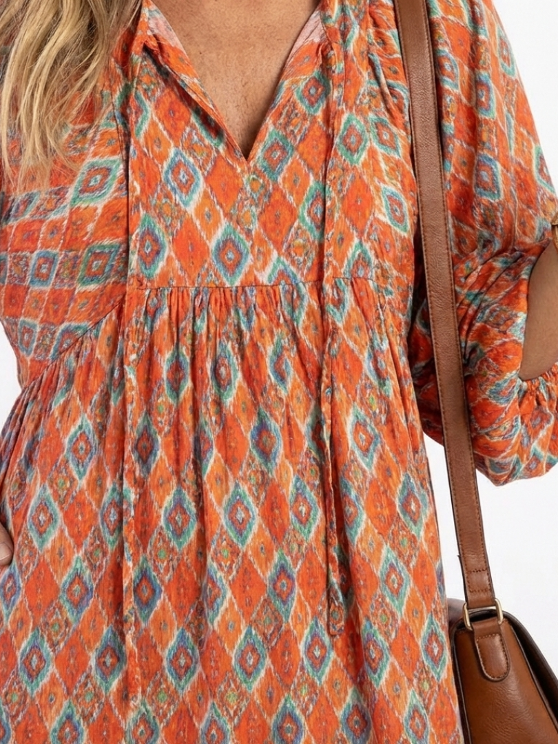 Amara | Robe Midi à Imprimé Géométrique