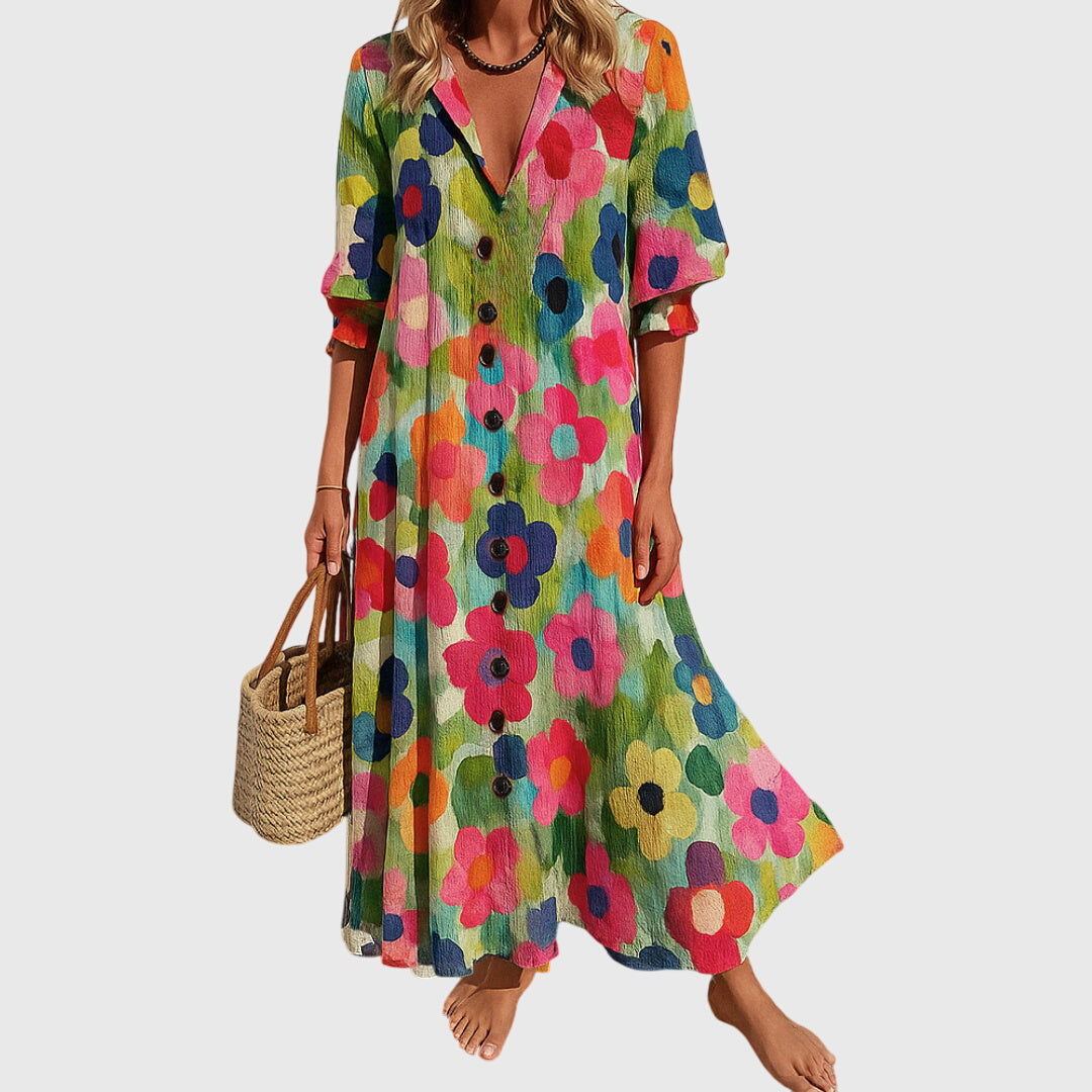Hortense | Robe Maxi Imprimée Fleurie