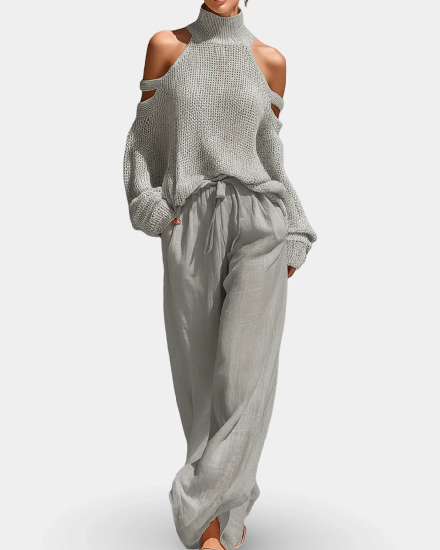 Camile | Ensemble à la mode en tricot et pantalon