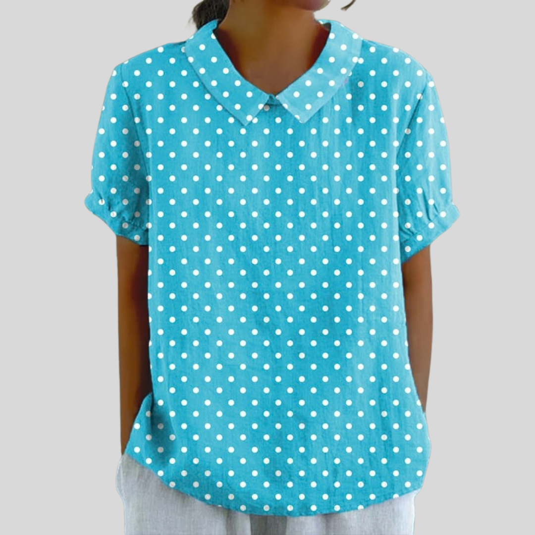 Lucette | Blouse Pois Turquoise