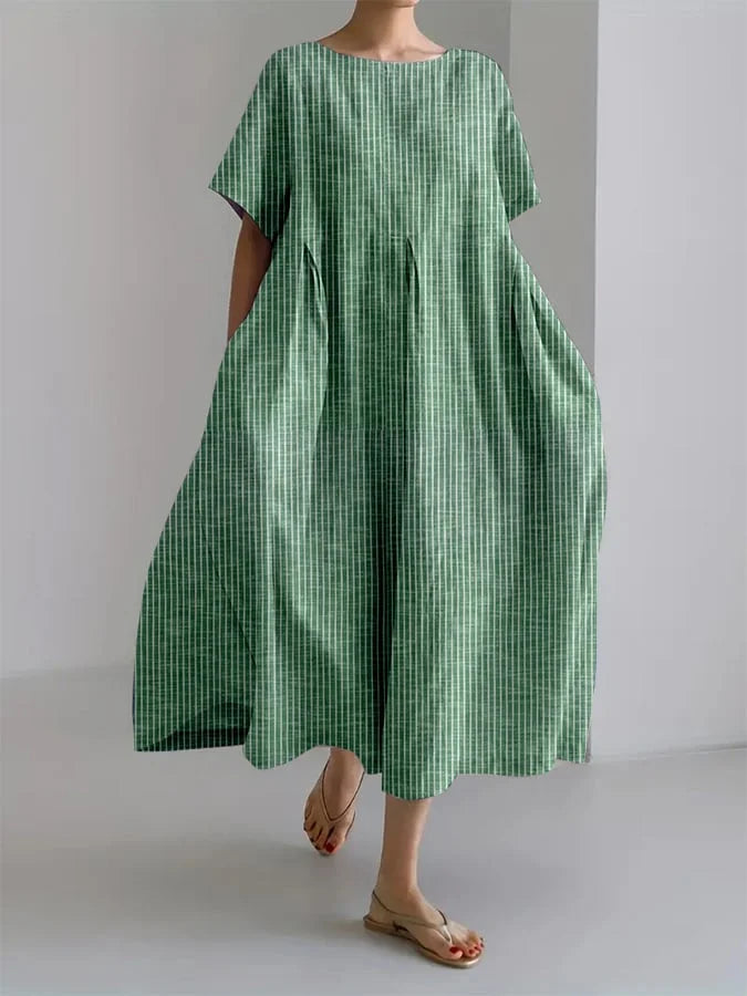 Clara | Robe Longue Bohème à Carreaux
