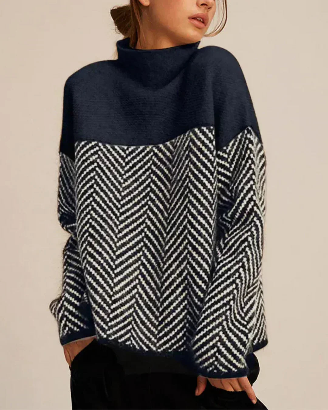 Brigitte | Pull Col Montant Graphique