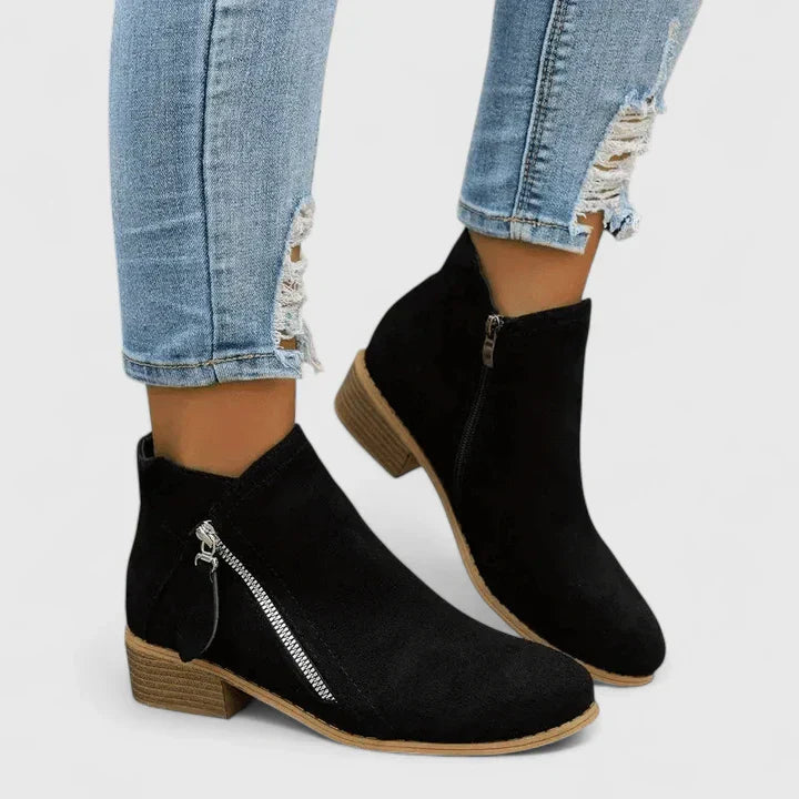 Armelle | Bottines Suédées Zip Latéral