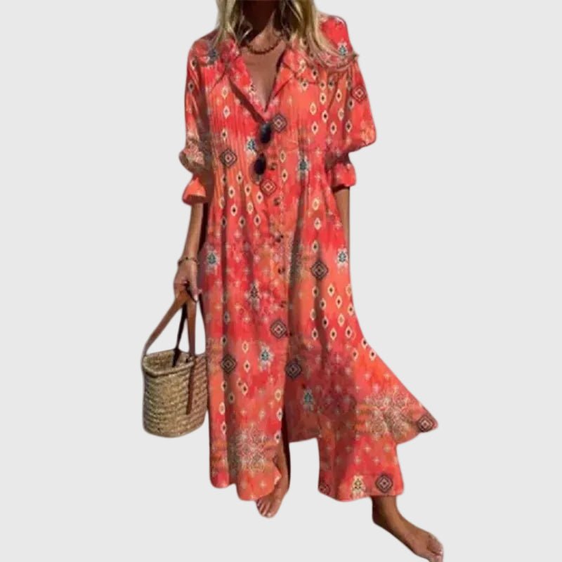 Zariah | Robe Maxi Imprimée Aquarelle