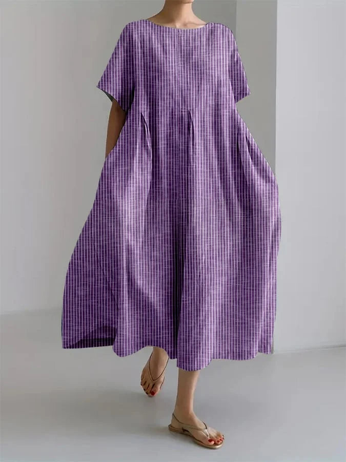 Clara | Robe Longue Bohème à Carreaux