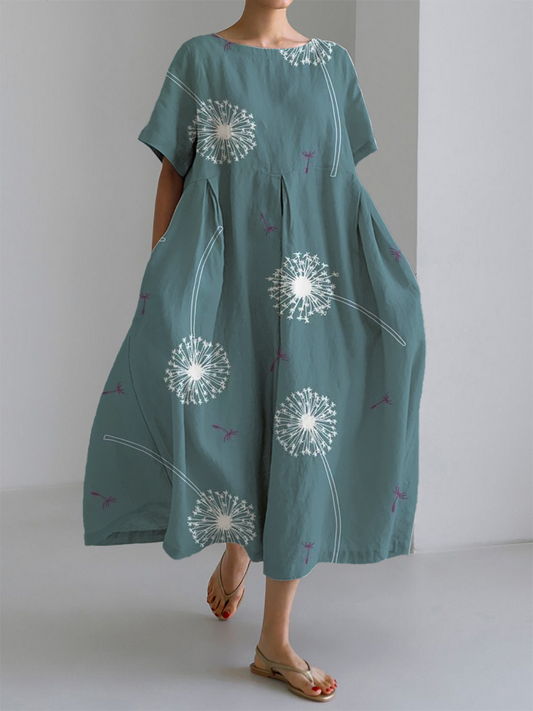 Éolia | Robe Longue Fleurie Pissenlit