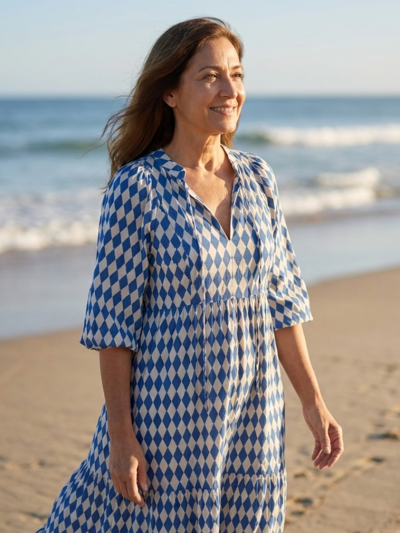 Clémence | Robe Maxi Graphique Élégance Moderne