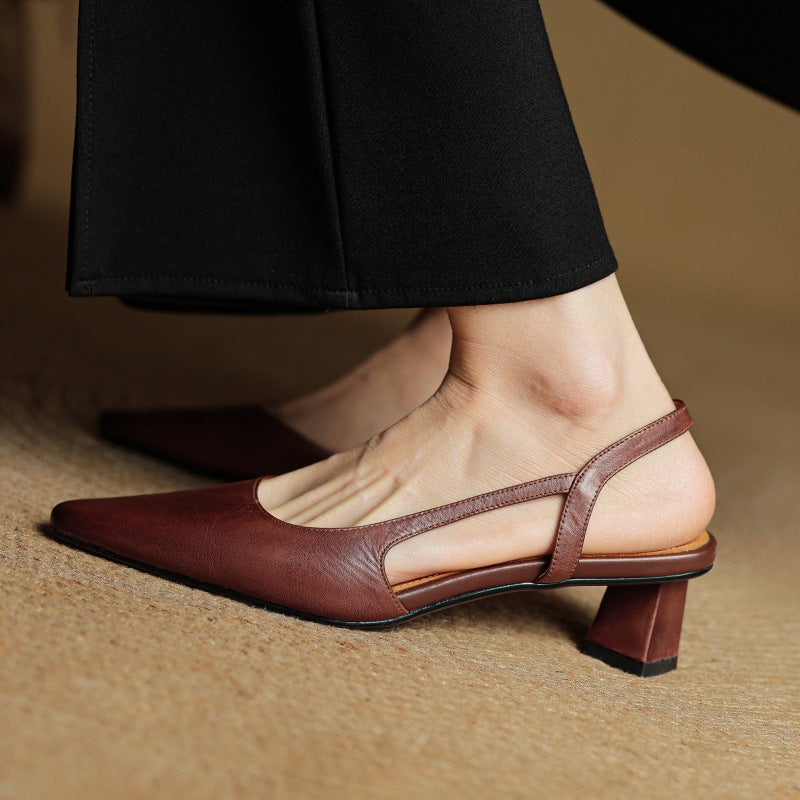 Élina | Escarpins Slingback en Cuir