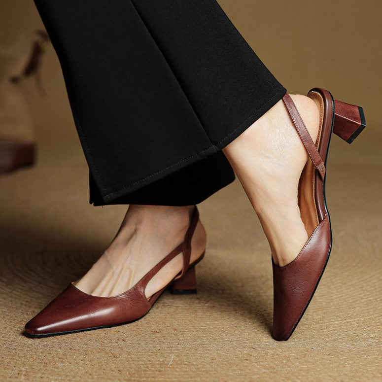 Élina | Escarpins Slingback en Cuir
