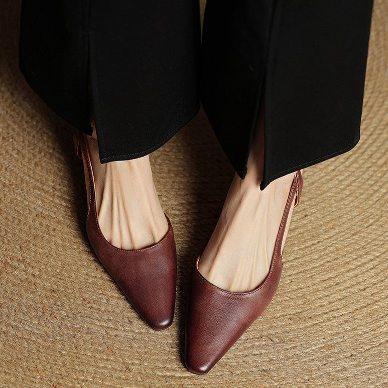 Élina | Escarpins Slingback en Cuir