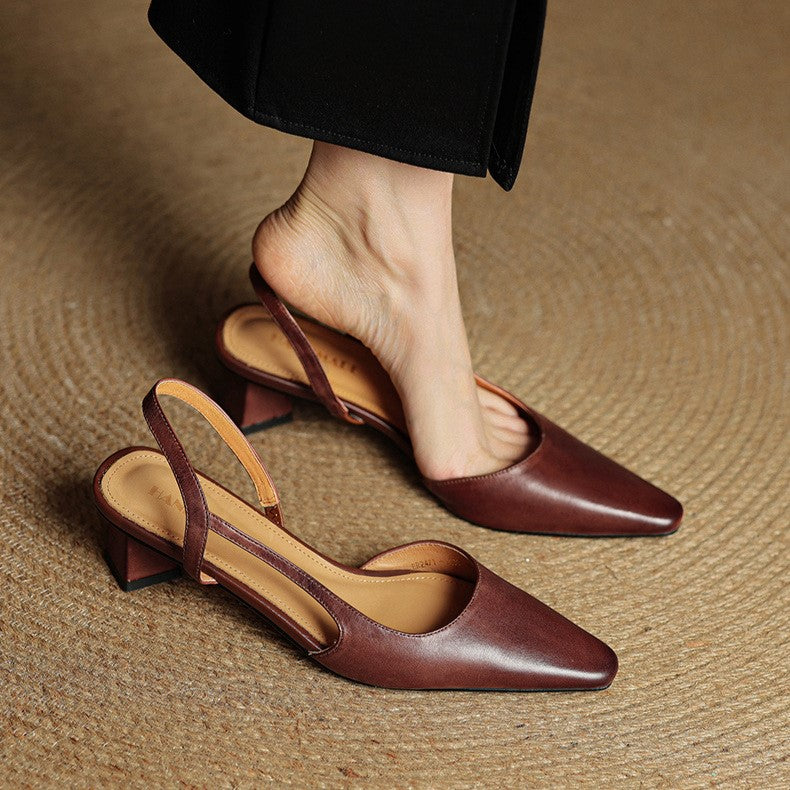 Élina | Escarpins Slingback en Cuir