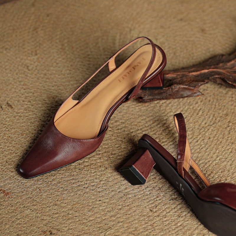 Élina | Escarpins Slingback en Cuir