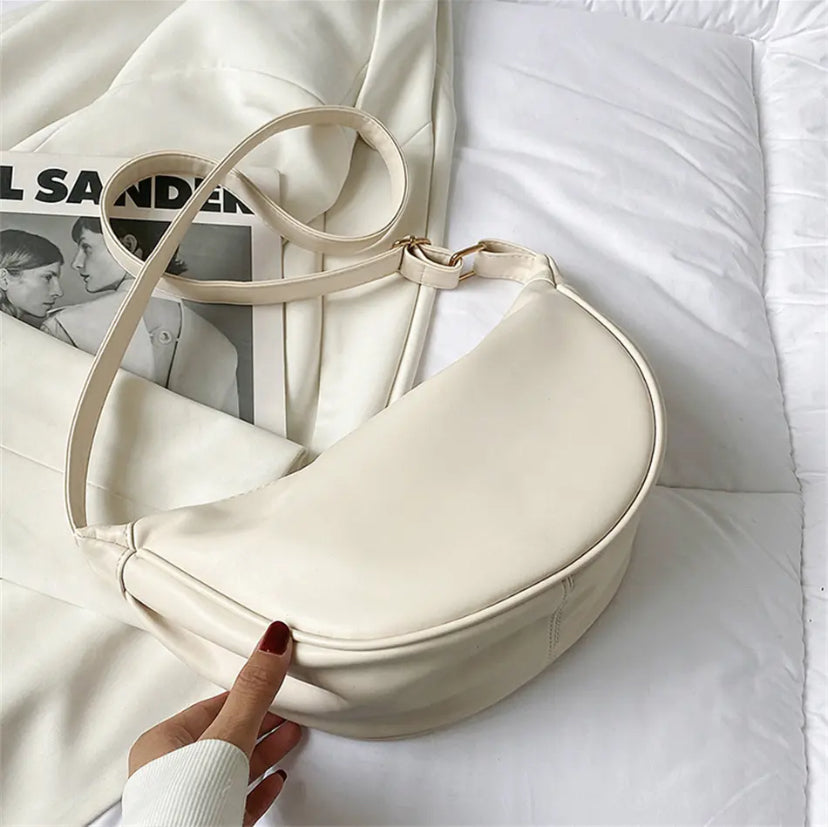 Léa | Sac Bandoulière Demi-Lune Minimaliste