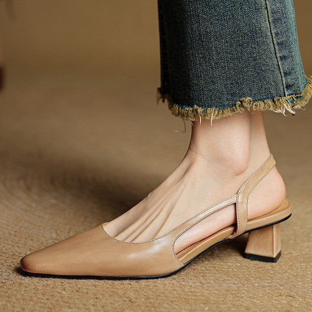 Élina | Escarpins Slingback en Cuir