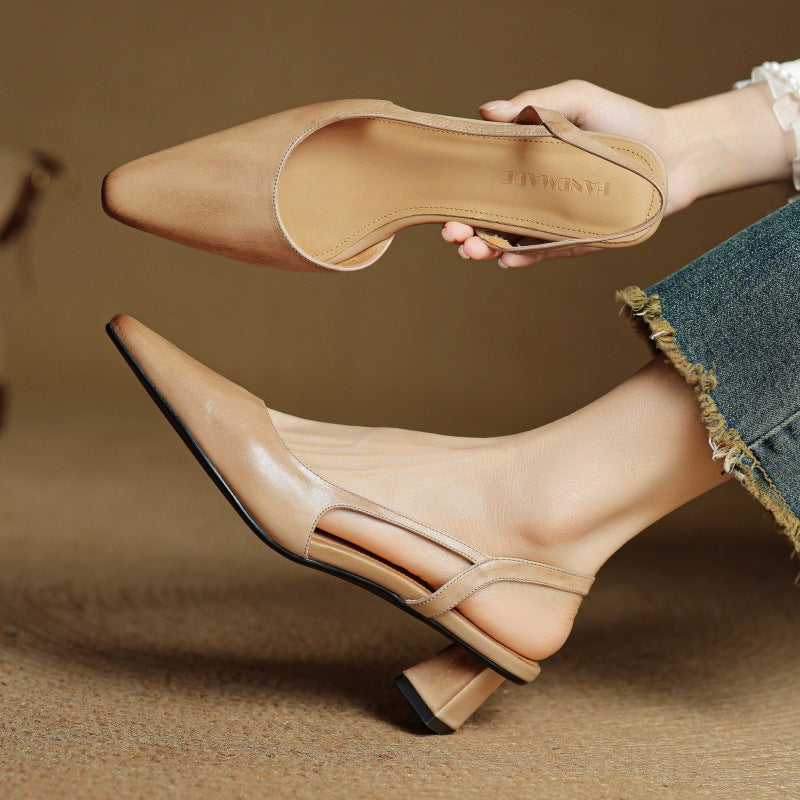 Élina | Escarpins Slingback en Cuir