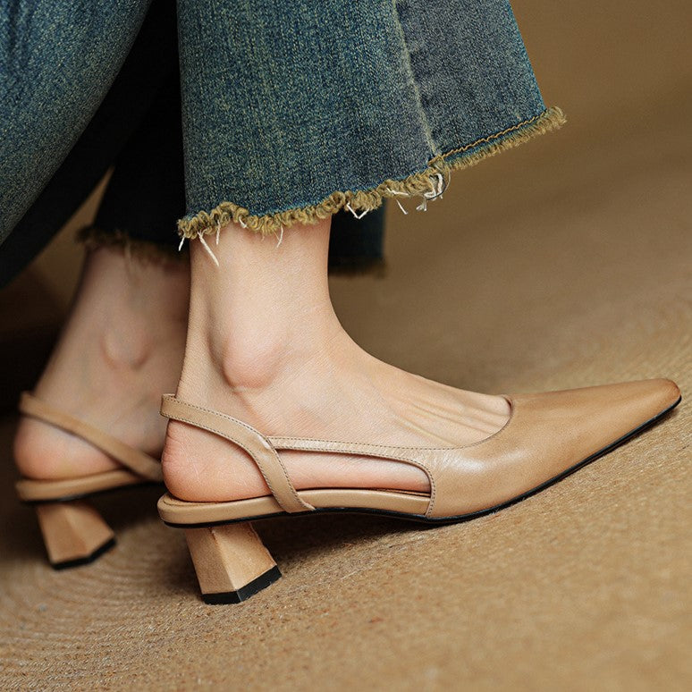 Élina | Escarpins Slingback en Cuir