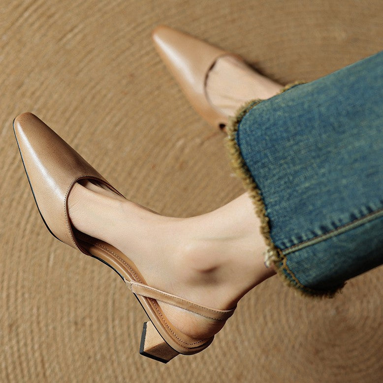 Élina | Escarpins Slingback en Cuir