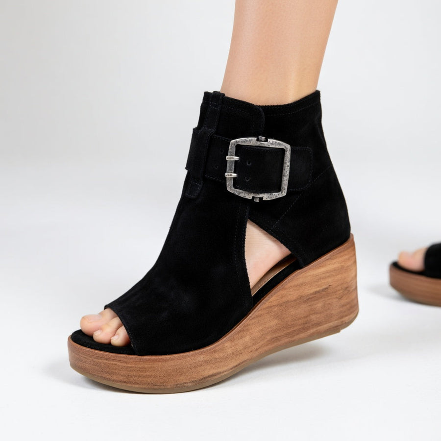 Lila | Bottines compensées ouvertes