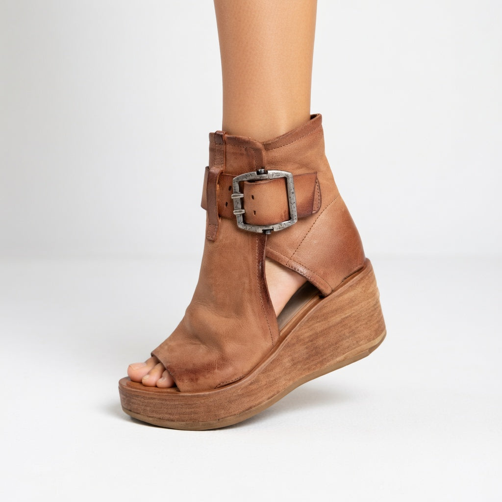 Lila | Bottines compensées ouvertes