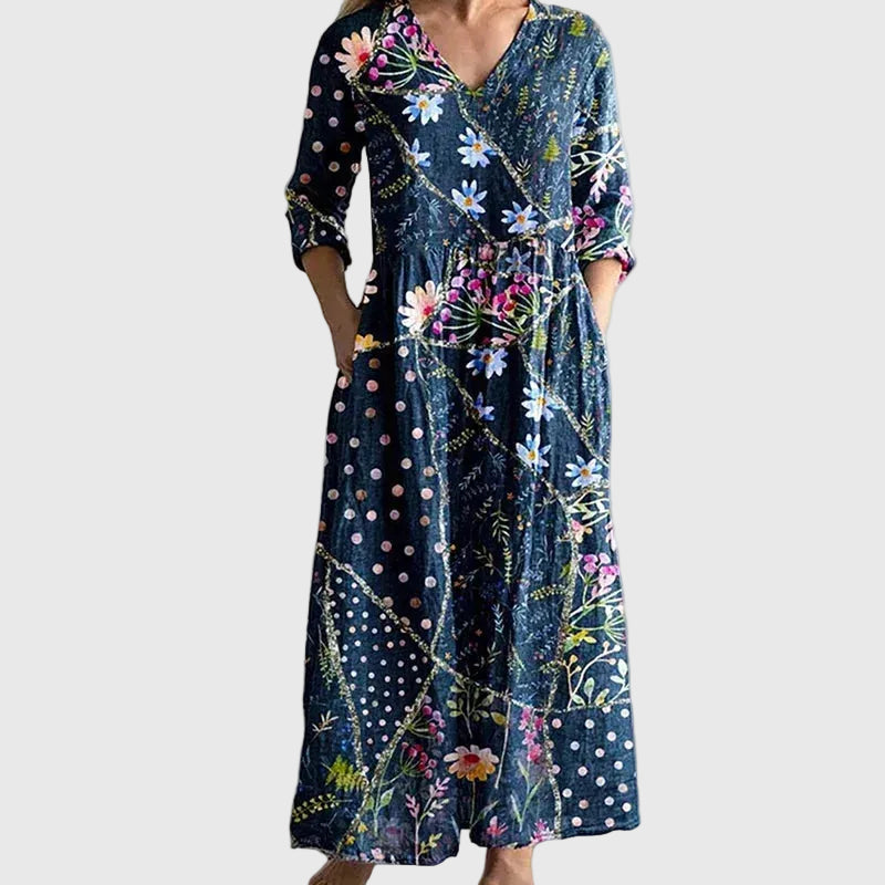 Lucienne | Robe Maxi Patchwork Floral
