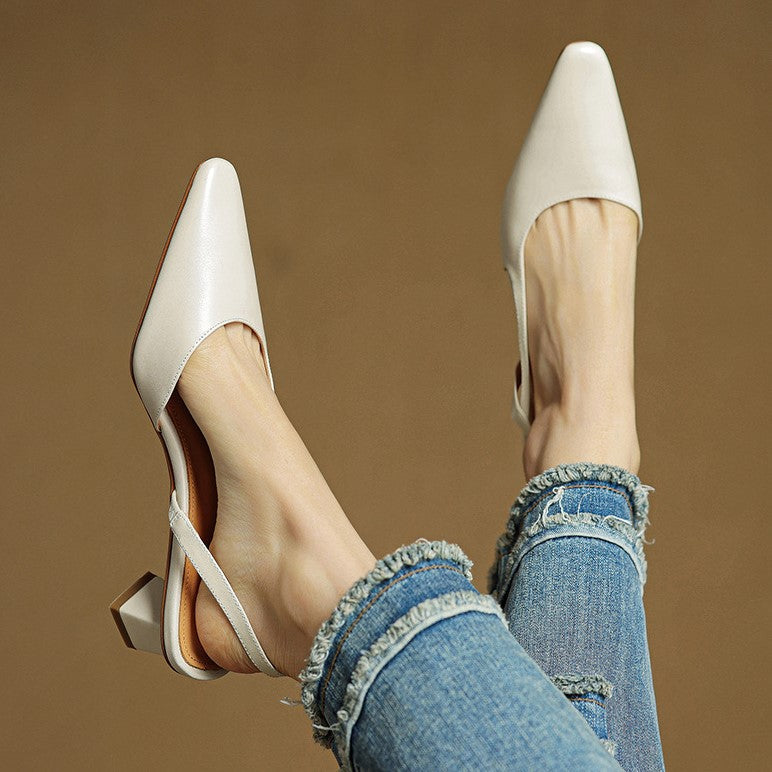 Élina | Escarpins Slingback en Cuir