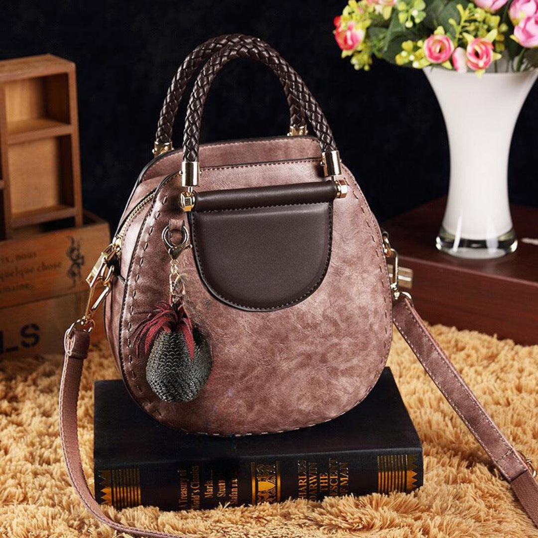 Clara | Sac Rond Vintage Détails Tressés Élégance