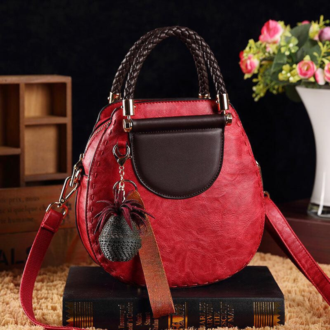 Clara | Sac Rond Vintage Détails Tressés Élégance