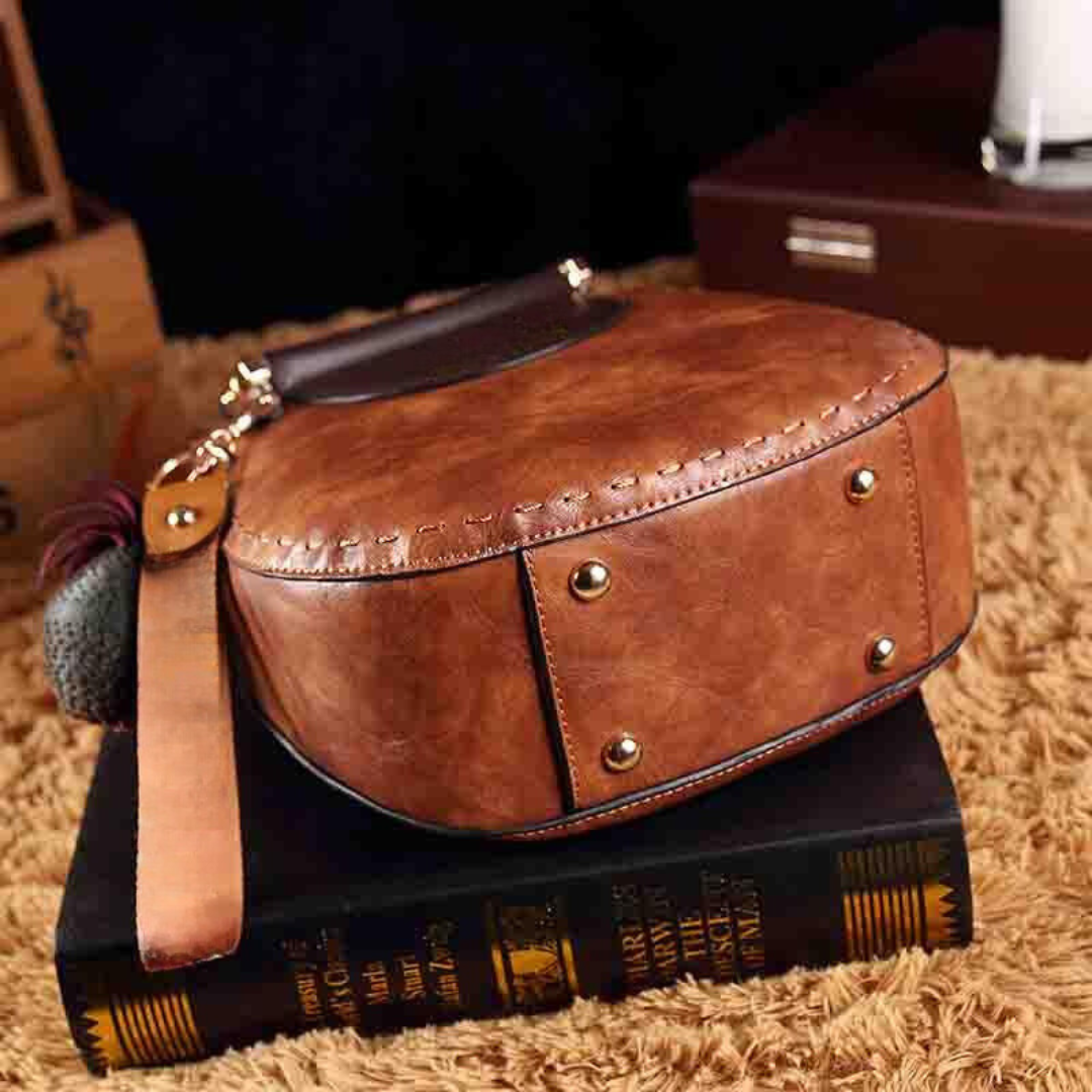 Clara | Sac Rond Vintage Détails Tressés Élégance