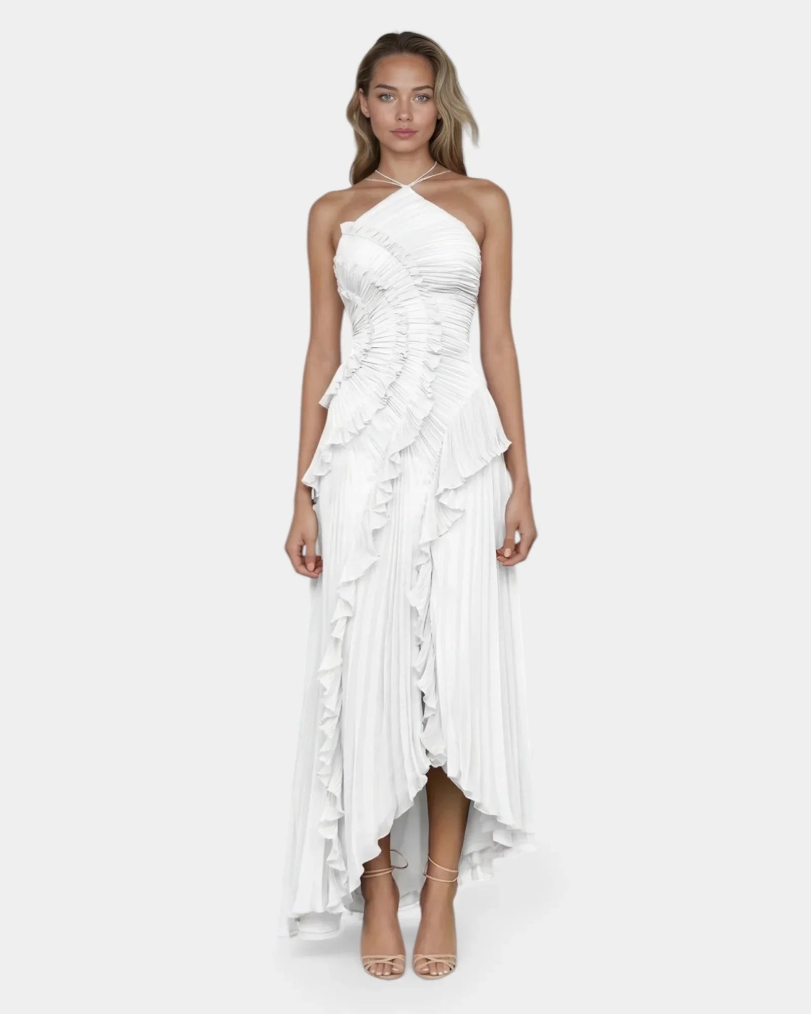 Féodora I Robe Maxi Asymétrique Lavande à Volants