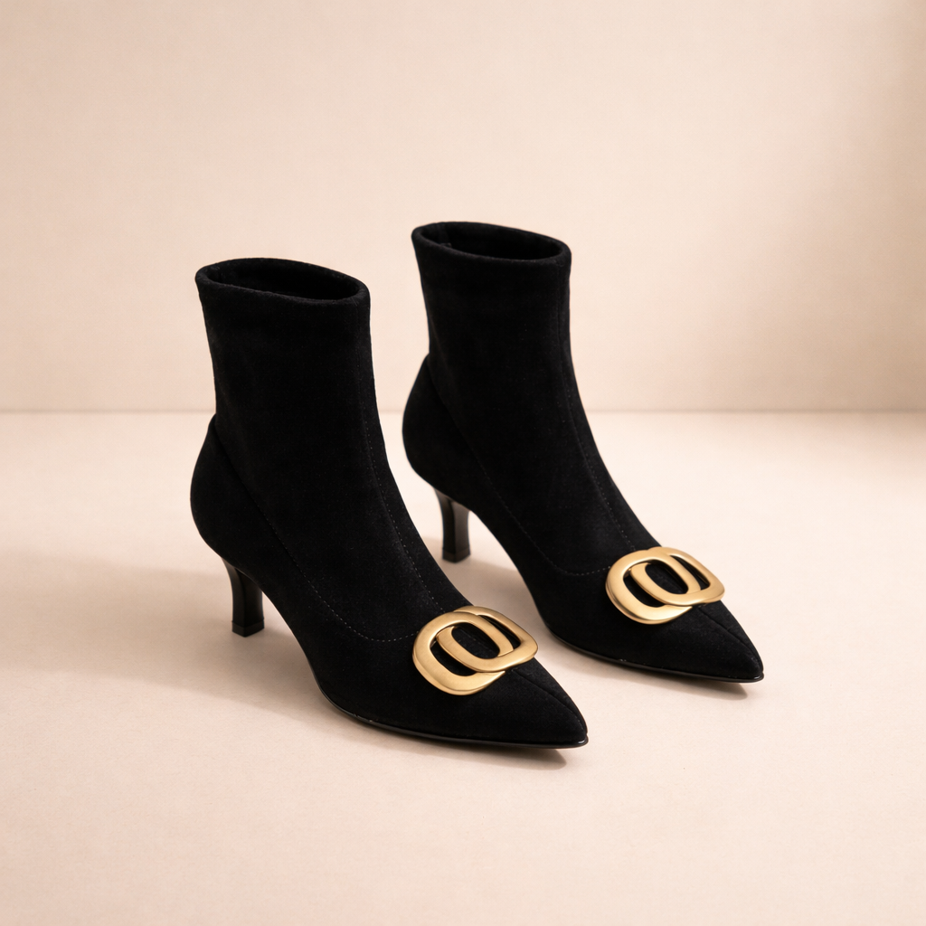 Juliette | Bottines Pointues en Velours