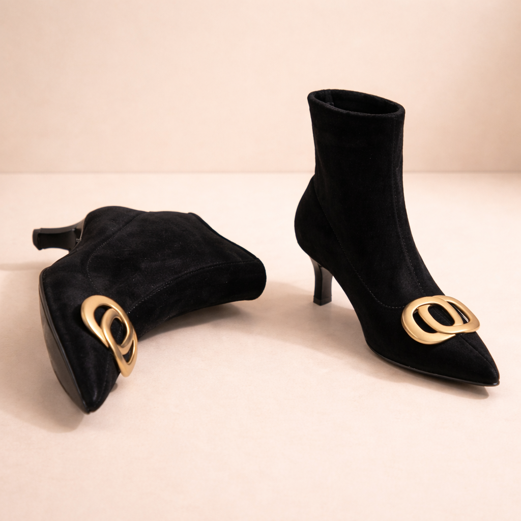 Juliette | Bottines Pointues en Velours