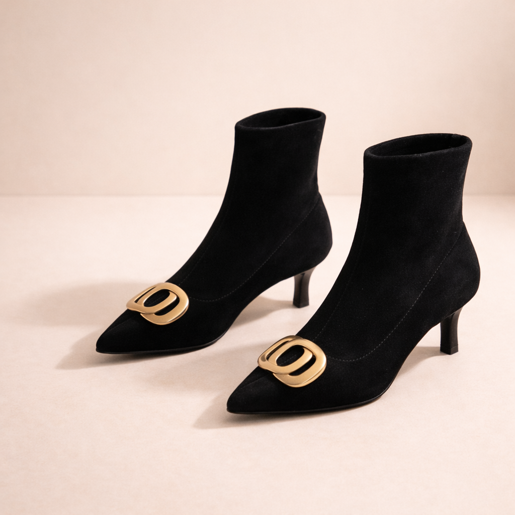 Juliette | Bottines Pointues en Velours