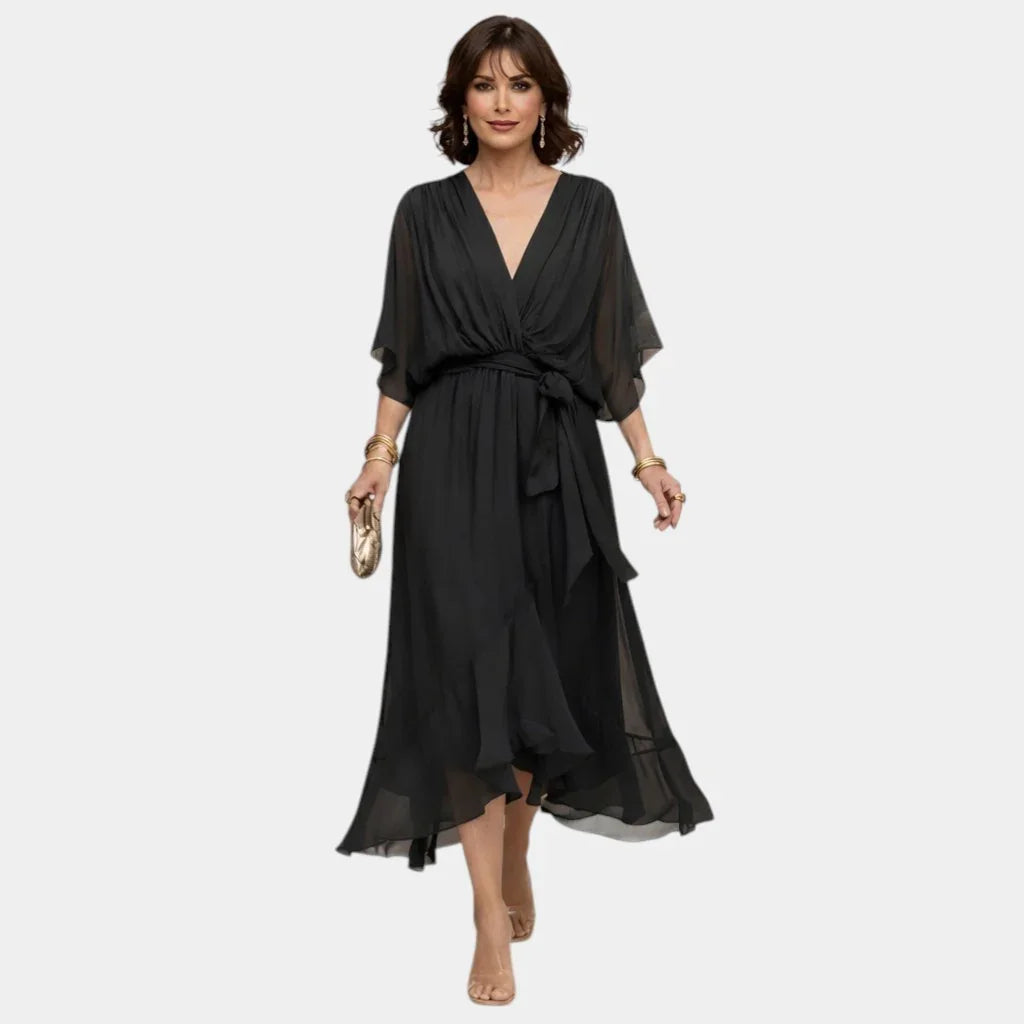 Carmen | Robe en chiffon avec décolleté en V