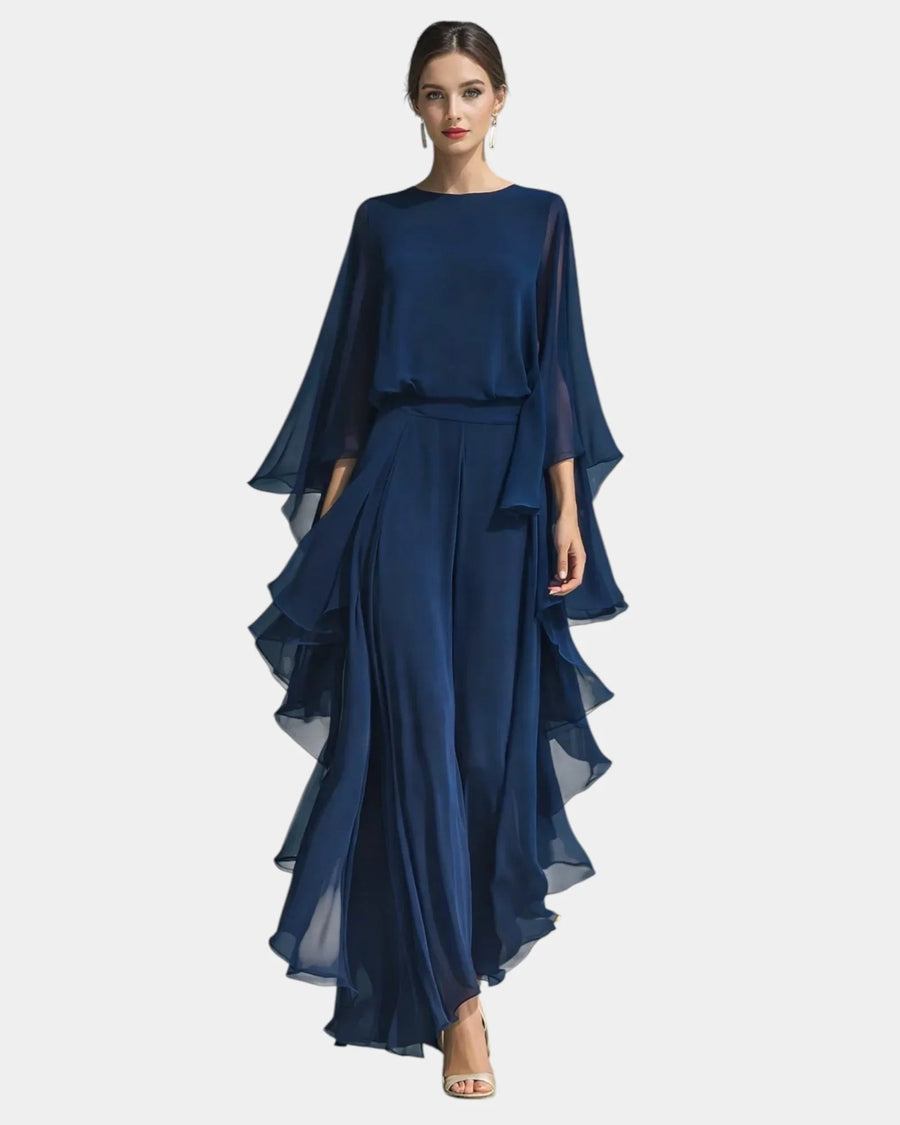 Véronique | Ensemble élégant en chiffon à volants