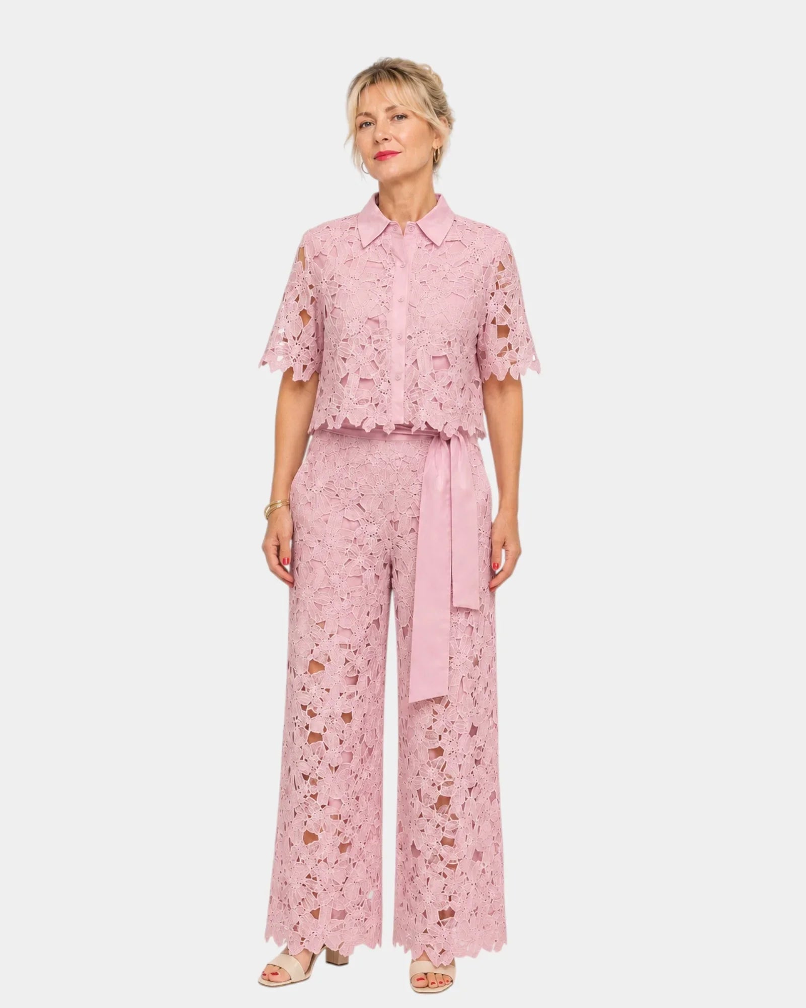 Aélis | Ensemble brodé en dentelle
