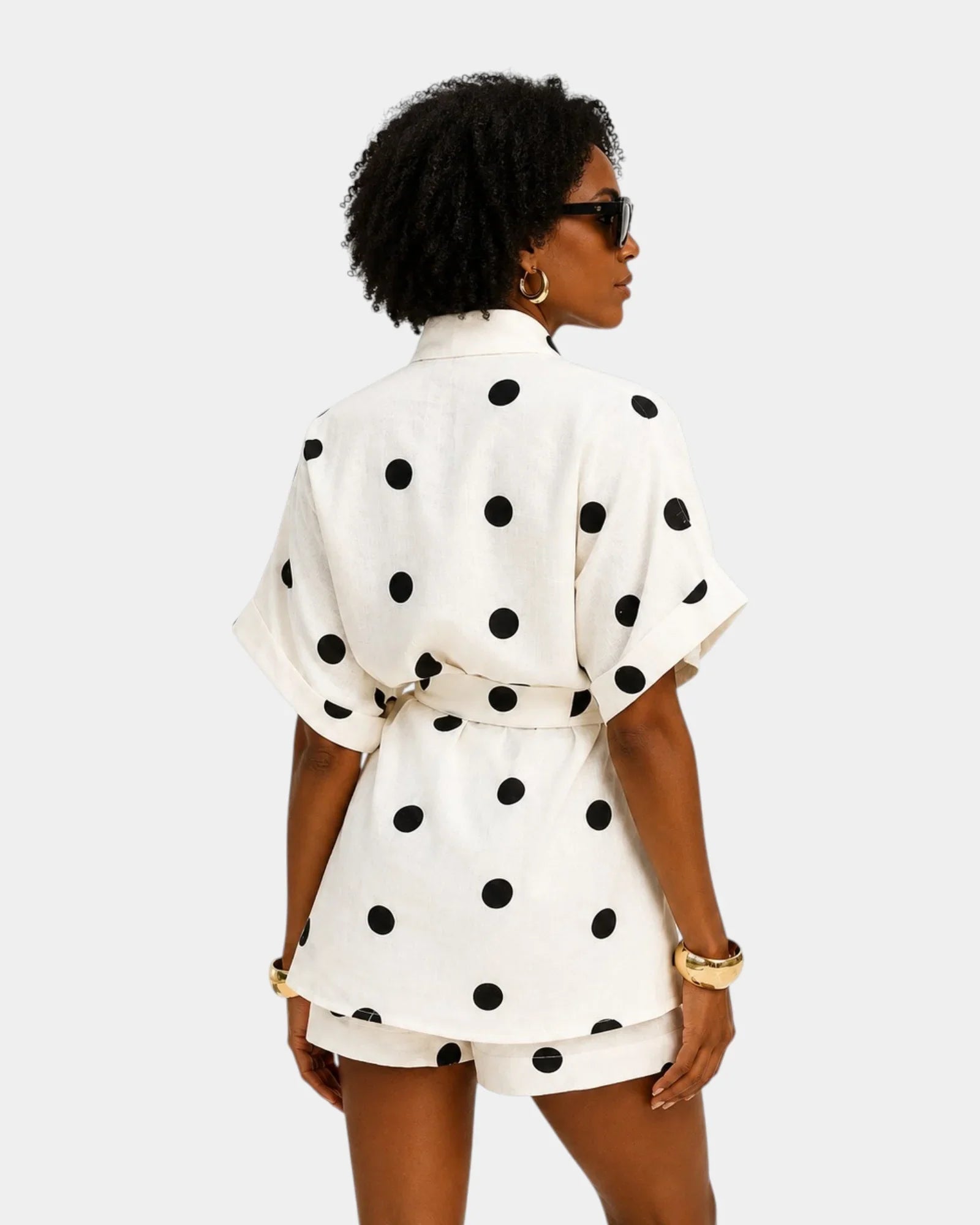 Josseline | Ensemble d'été blouse et short à pois