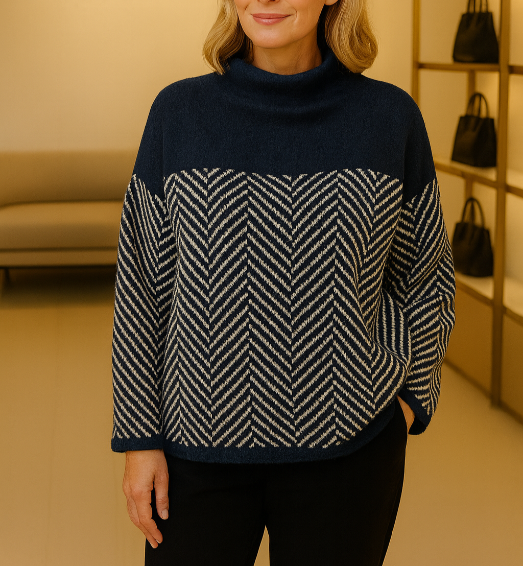 Brigitte | Pull Col Montant Graphique