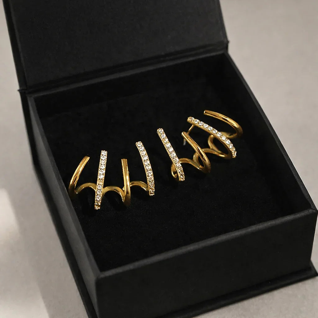 Yasmin | Boucles d’oreilles style griffe avec zircons