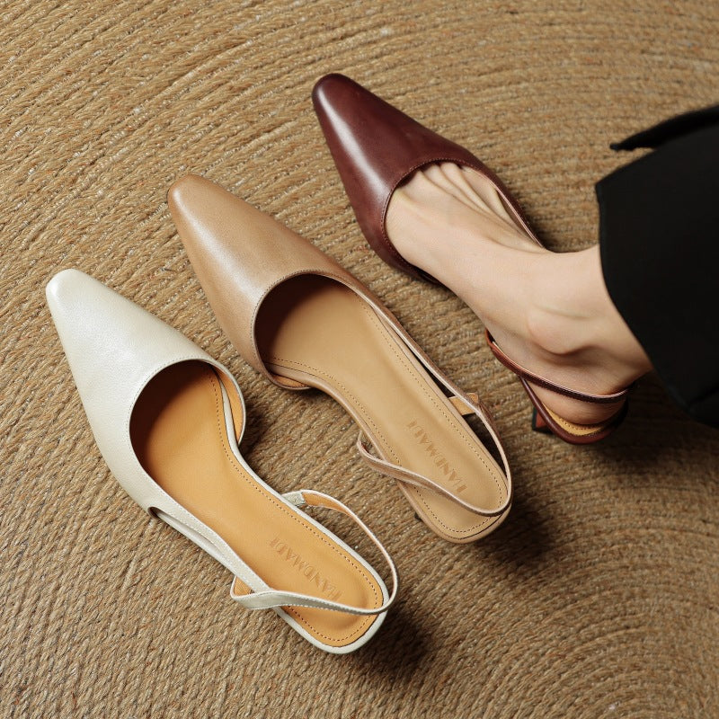 Élina | Escarpins Slingback en Cuir