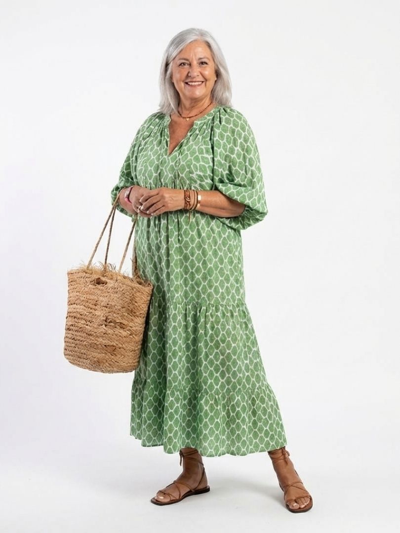 Apolline | Robe midi à manches trois quarts